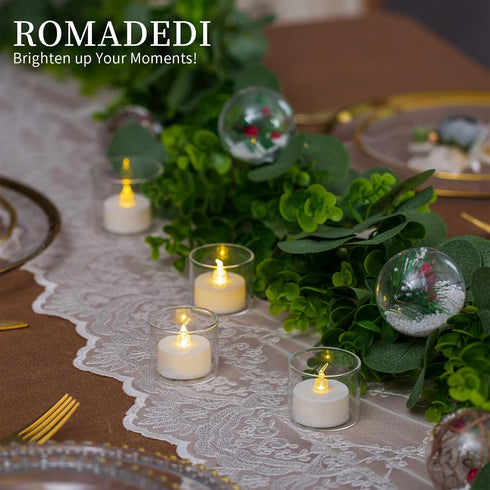 20+Extra 4 Wedding Votive Tea Light Holders - Mini Clear Glass Tealight Candle Holder as Candlelit Dinner Party Events