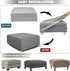 NeColorLife Square Ottoman Cover Jacquard Fabric Ottoman Slipcover Thick Stretchable Footrest Stool Covers