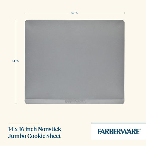 Farberware Insulated Nonstick Bakeware, 14-Inch x 16-Inch Jumbo Cookie Sheet, Light Gray
