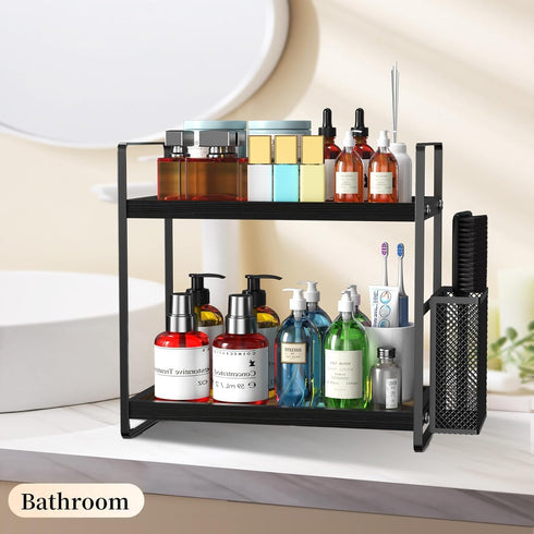 Countertop, Counter LEMIKKLE Bathroom Organizer Organizer for Bathroom Decor, Wooden Sink Shelf for Vanity Storage
