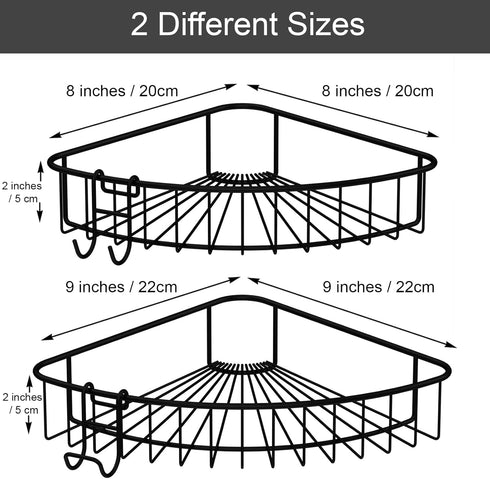 2 Pack Shower Shelf for Inside Shower, Corner Shower Shelf, Shower Corner Caddy, Adhesive Shower Caddy, Shower Wall