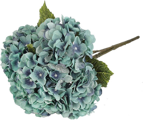 Artificial Flowers Silk Hydrangea Flowers, 5 Heads Fake Flower Bunch Bouquet for Home Wedding Party Decor