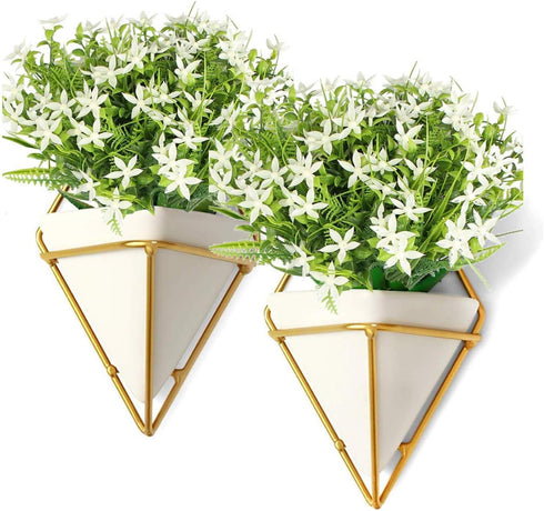 6Pcs Artificial UV Resistant Flowers, Outdoor Fake Plants for Hanging Planter, Garden, Cemetery, Kitchen Decor