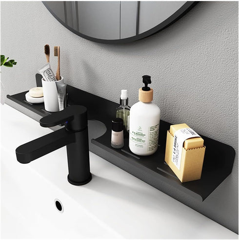 17 Inch Acrylic Bathroom Shelf Organizer, Over The Faucet Sink Shelf, Bathroom Countertop Organizer for Kitchen