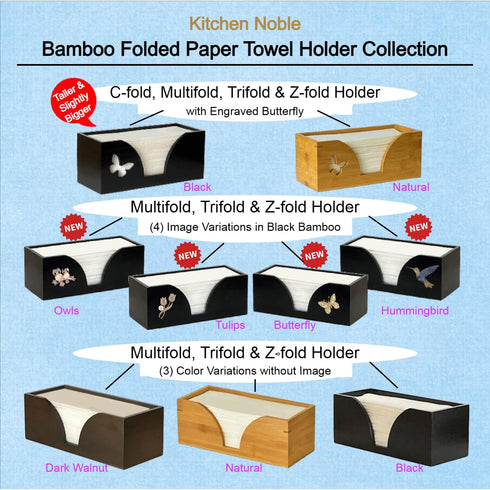 Kitchen Noble Countertop 9.7" 3.7" Multifold Paper Towel Dispenser Holder - Minimalist Design for Multifold, Trifold