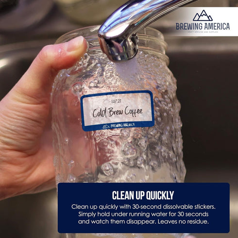 Dissolvable Food Labels for Food Containers - Made in USA - Great for Food Prep, Pantry, Canning, Freezer, Mason Jar