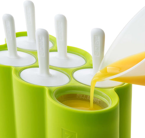 Zoku Classic Pop Molds, 6 Easy-release Popsicle Molds with Sticks and Drip-guards