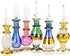 NileCart 6 Pack Egyptian Perfume Bottles - 2” Hand Blown with Handmade Golden Decoration for Oils & Essential Oils