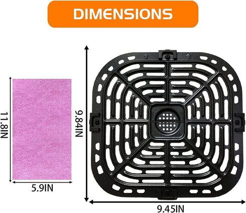 Air Fryer Grill Plate for Instants Vortex Plus Gourmia GAF680/685 6QT, Upgraded Nonstick Crisper Plate Tray Rack