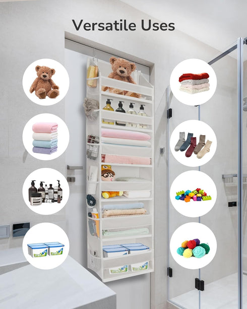 6 12 50lbs ULG Over The Door Organizer with Large Pockets Side Pockets, Weight Capacity Door Hanging Organizer