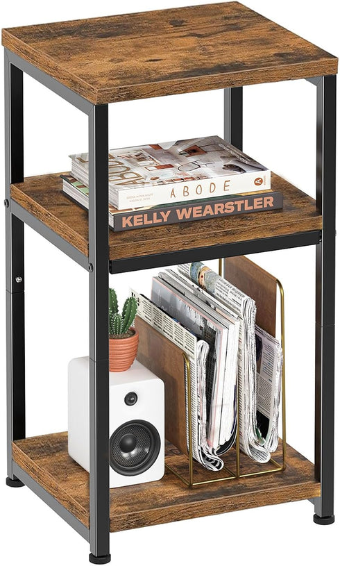 Simple Trending Side Table, End Table Night Stand, 3 Tiers Shelf for