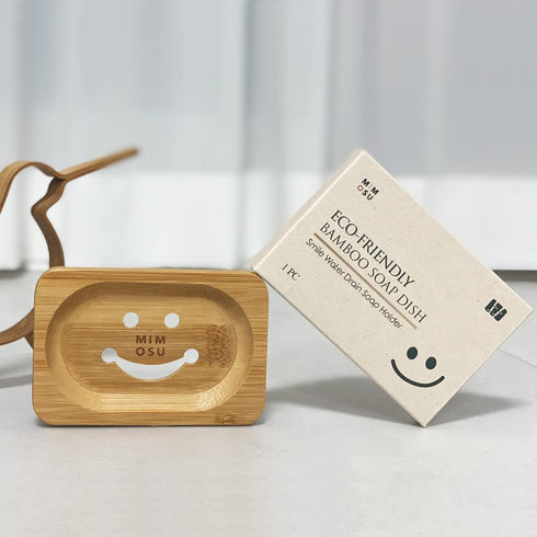 mimosu Bamboo Soap Dish with Drain, Eco-Friendly Wooden Holder for Shampoo Bars, Zero Waste Bathroom Tray