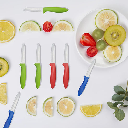 Paring Knife Set of 6 PCS, 3.5 Inch Stainless Steel Fruit & Vegetable Knives, Comfortable Multi-Color Handles
