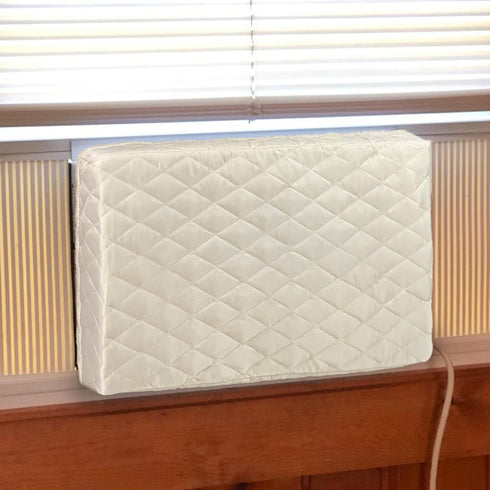 Homydom Indoor AC Cover, Air Conditioner Defender with Double Insulation, Light Yellow, L-28"x 20"x 3.5"