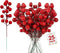 25 Pack Red Berry Stems Waterproof Christmas Picks Sprays for Christmas Tree