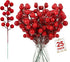 25 Pack Red Berry Stems Waterproof Christmas Picks Sprays for Christmas Tree