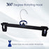 Hanger Central 25 Pack Heavy Duty Plastic Bottoms Hangers with Ridged Pinch Clips, 12 Inch, Black