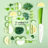 Vos Ceramic Chef Knife, 8 Inch with Protection Cover, Lightweight Zirconia Blade, Green