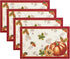 Elrene Home Fashions Swaying Leaves Bordered Fall Placemats, Set of 4 Seasonal Dining Table Mats