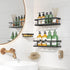 12 Storage,Black,3 Pack Youvip Adhesive Shower Caddy,Shower Shelves with Soap Holder and Hooks,Rustproof No Drilling