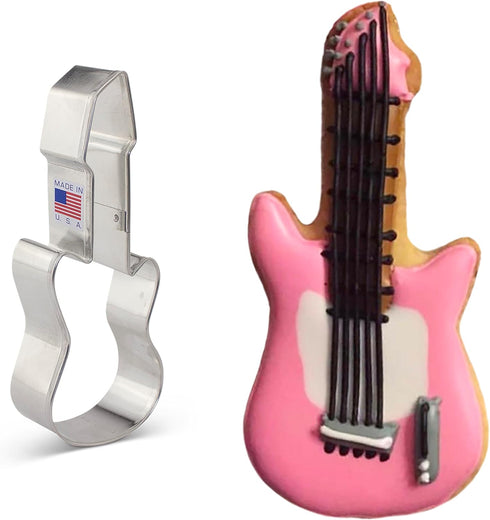 Electric Guitar Rock 'n Roll Cookie Cutter - 5.25" Made in USA by Ann Clark