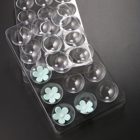 2 Pcs Set 15 Cavity Sugar Flower Fondant Shaping Plate, Plastic Mold