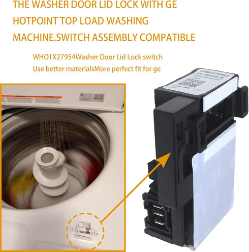 WH01X27954 Washer Lid Lock Switch for GE Hotpoint Top Load Washing Machine, Compatible with 290D1580P001