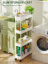 5.1" 4 LEHOM Slim Storage Cart - Tiers Bathroom Organizer Mobile Shelving Unit Storage Rolling Utility Cart Slide Out
