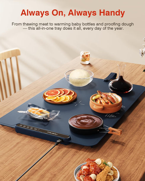 99H Heat,7 Settings,Patented Warming Mat for Food, iTRUSOU Electric Warming Tray Continuous Temp Full-Surface
