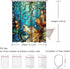 LIVILAN Mermaid Shower Curtain Set - Jellyfish Fabric Bathroom Curtains with Hooks, Washable 72x72 Inches