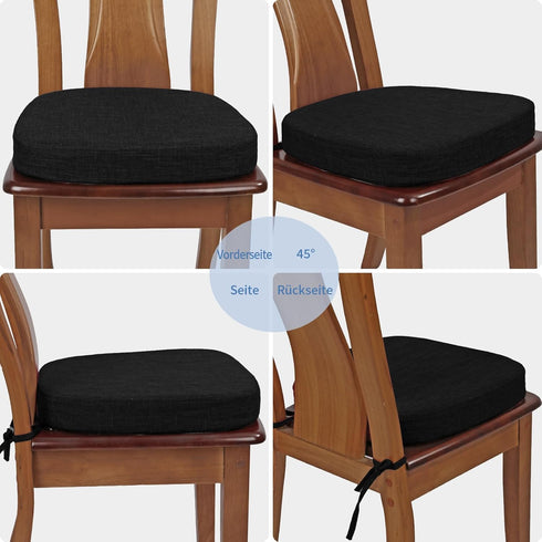 2.5" (1 BUYUE Thickened Friendly Woven Fabric Dining Chair Cushion, U-Shape High Density Foam Comfortable Chair Pad