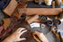 Hide & Drink Rustic Leather Hot Handle Holders, Set of 2 for Cast Iron Skillets & Pans (Bourbon Brown)