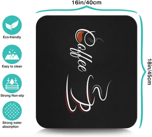 Coffee Bar Mat Accessories for Countertop, Absorbent Rubber Backed Dish Drying Mats for Kitchen Decor