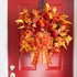 Iceyyyy Extra Large Fall Wreath Gift Bow - 18.8x10.6inch Orange Buffalo Plaid Check Wreath Bow for Fall, Thanksgiving,