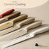 CAROTE 12 Pieces Kitchen Knife Set, Stainless Steel with Nonstick Ceramic Coating, Dishwasher Safe, 6 Blade Guards,