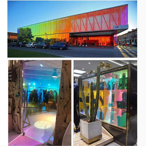 Sunice 27 x 79 inches Colorful Decorative Privacy Window Films, Self-Adhesive Anti UV DIY Home Sticker