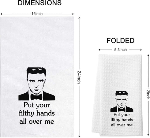 WCGXKO Put Your Filthy Hands All Over Me Flour Sack Dish Towel (Filthy Hands) Inspired Decorative Towel