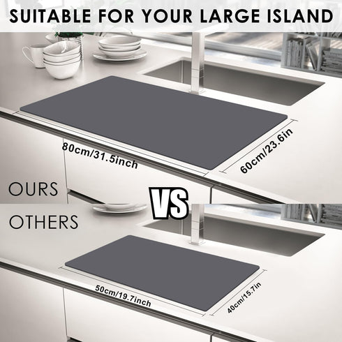 Counter, 31.5x23.6 Inch Countertop Extra Large Silicone Mat for Kitchen Heat Resistant Mat Protector, Non-Stick