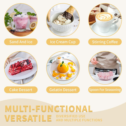 20 Pack 4.7 Inch Gold Stainless Steel Leaf Coffee Spoons for Dessert, Stirring, Mixing