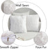 MIULEE Pack of 2 Luxury Faux Fur Throw Pillow Covers - Decorative Plush Pillow Case for Sofa, Bedroom, 16x16 Inch, White