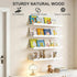 16.5 Inch Set 4, Fixwal Nursery Shelves, Floating Bookshelves for Wall of Scalloped Wall Book Shelves with Towel Rack