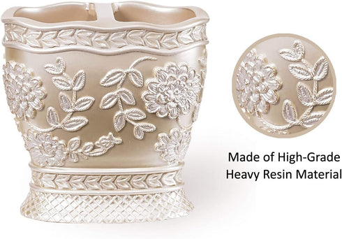 Popular Bath 942699 Tooth Brush Holder Rose Vine, Beige-Taupe