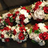 Artificial Flowers 25pcs Burgundy Foam Fake Roses with Stems for DIY Wedding Bouquets, White Bridal Shower