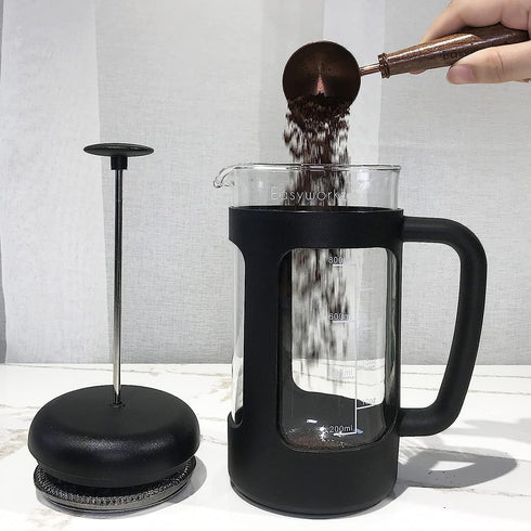 Easyworkz French Press 34 oz Coffee Tea Maker with Borosilicate Glass, Soft Grip Handle