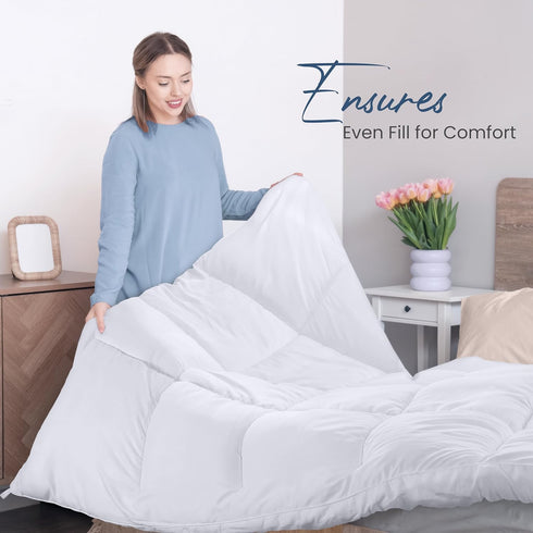 Utopia Bedding Down Alternative Comforter (Twin, White) - Plush Siliconized Fiberfill Duvet Insert