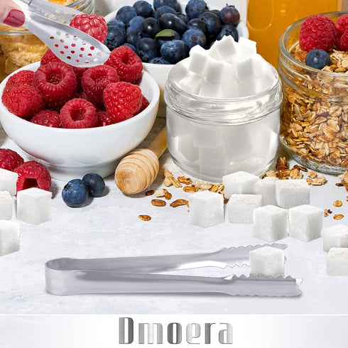 12 Pack Premium Small Serving Tongs - Dmoera Mini Stainless Steel Appetizer Tongs, 5Inch, 5.2Inch (12.7cm)
