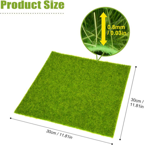 Oumefar Synthetic Artificial Grass Mat, Green Non-Woven Fabric Fake Turf Rug for Pets, 30 * 30cm