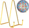 3 Pack 6 Inch Plate Stands for Display, Gold Metal Frame Easel Holder for Pictures, Books, Plates