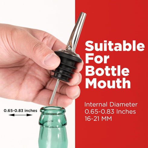 48 Pack Stainless Steel Bottle Pourers for Alcohol, Liquor, and Wine - Bar Accessories, Spouts for Bottles
