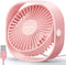 EasyAcc USB Desk Fan (Pink), 3 Speeds Mini USB Fan, 360° Rotatable Personal Desktop Table Fan for Home, Office